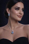 Diamond Replica Teardrop Grace Necklace Set
