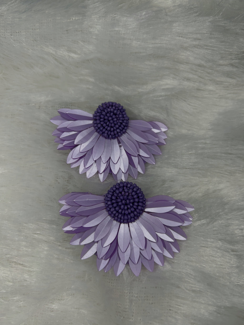 Lavender Daisy Statement Earrings