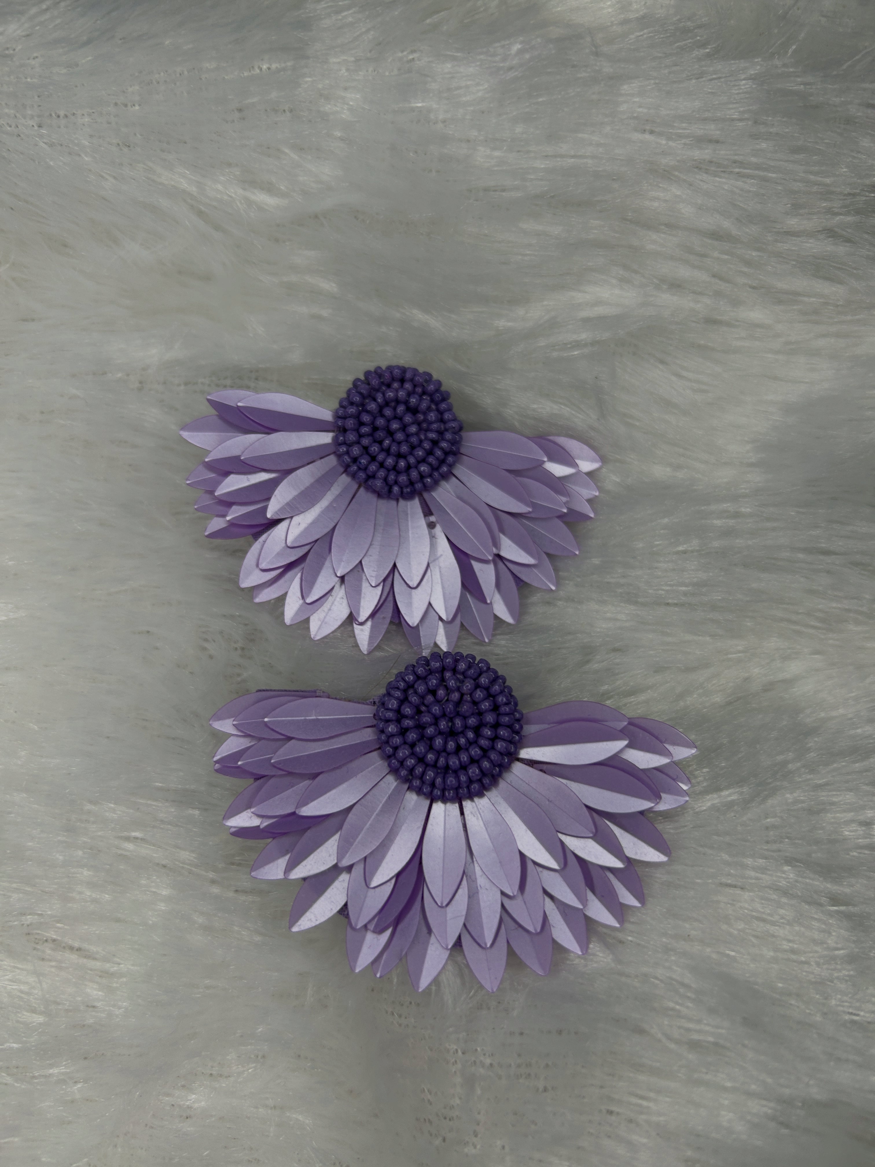 Lavender Daisy Statement Earrings