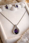 Diamond Replica Teardrop Elegance Necklace Set