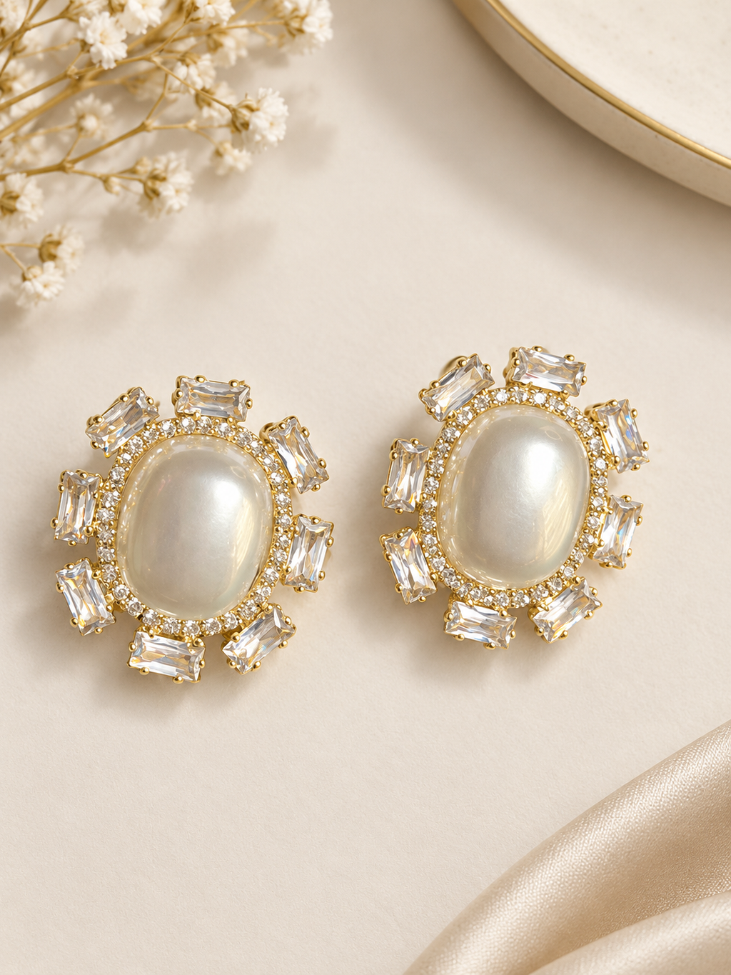 Pearl Radiance Statement Stud Earrings
