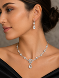 Classic Crystal Solitaire Necklace Set