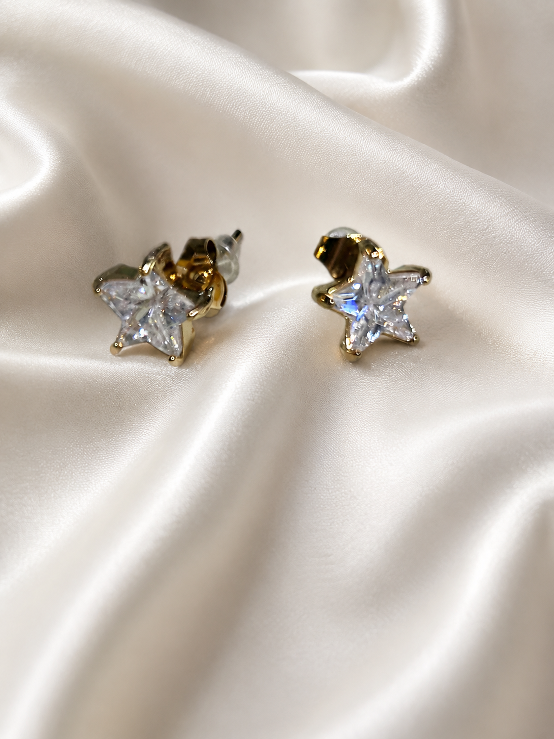 Star Crystal Stud Earrings for Women | 18K Gold Plated Stainless Steel Earrings | Anti-Tarnish Minimalist Jewelry