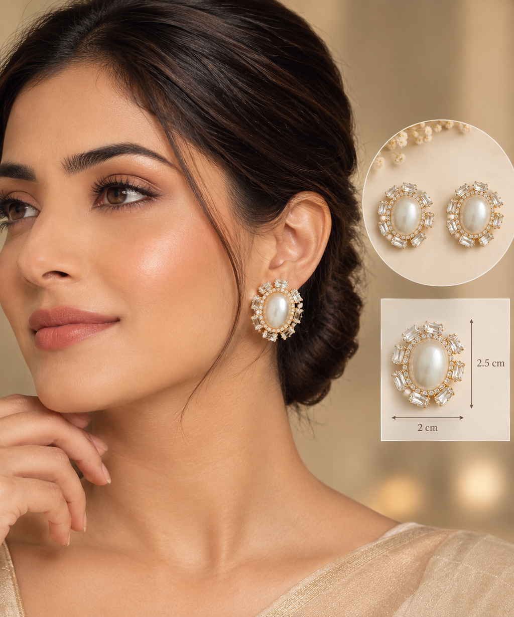 Pearl Radiance Statement Stud Earrings