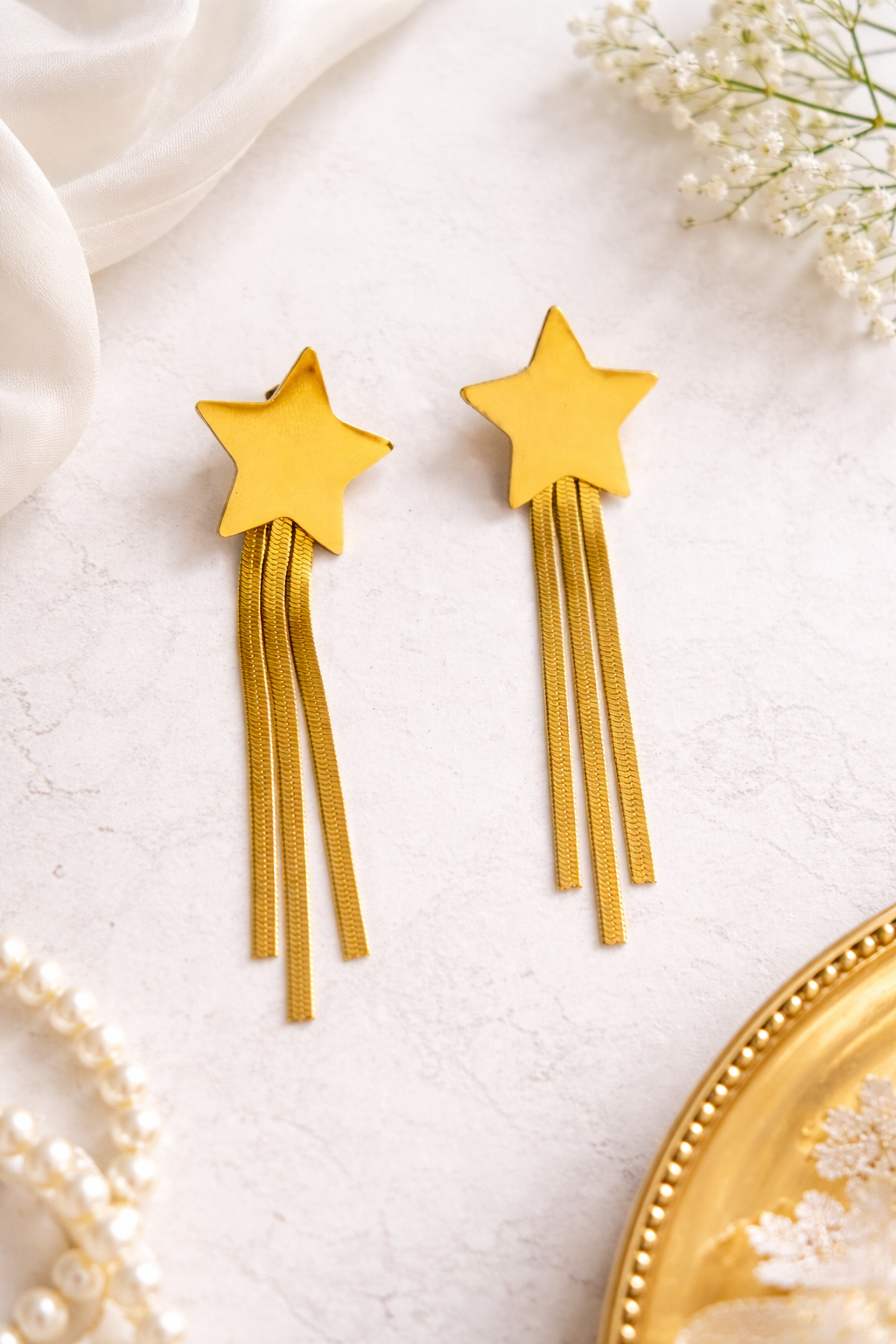 Starfall Long Tassel Earrings