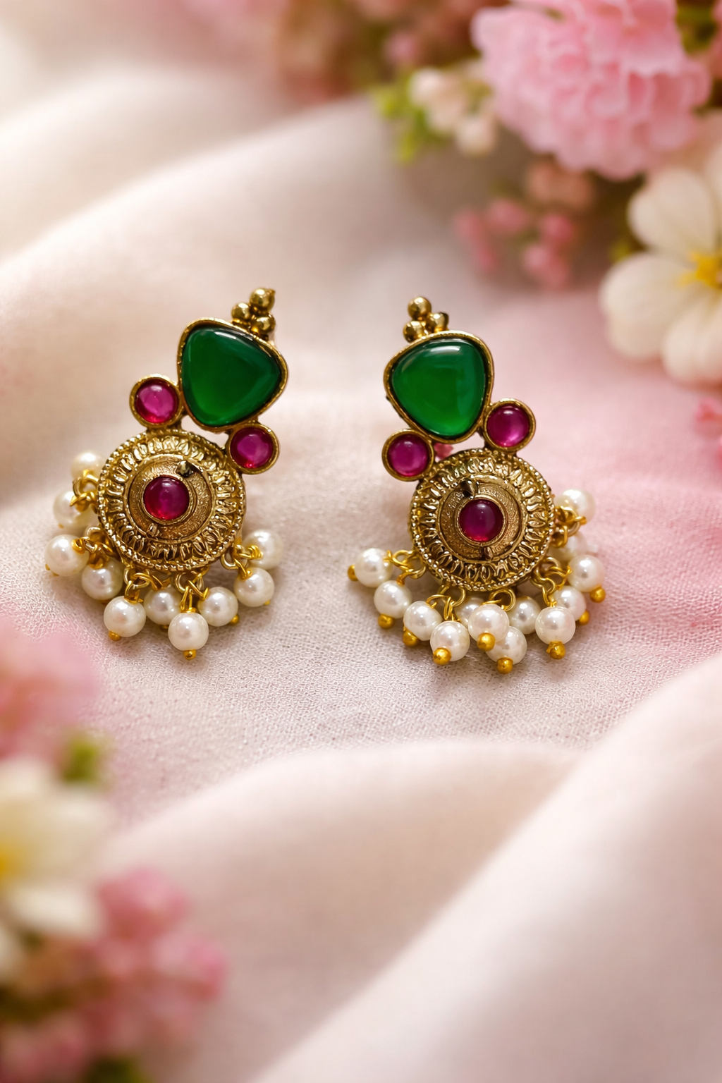 Pearl Chandbali Earrings