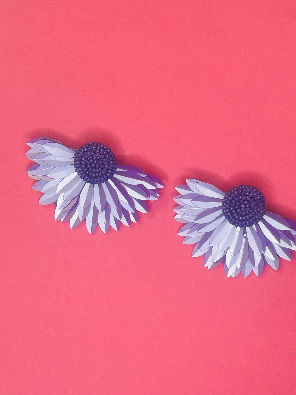 Lavender Daisy Statement Earrings