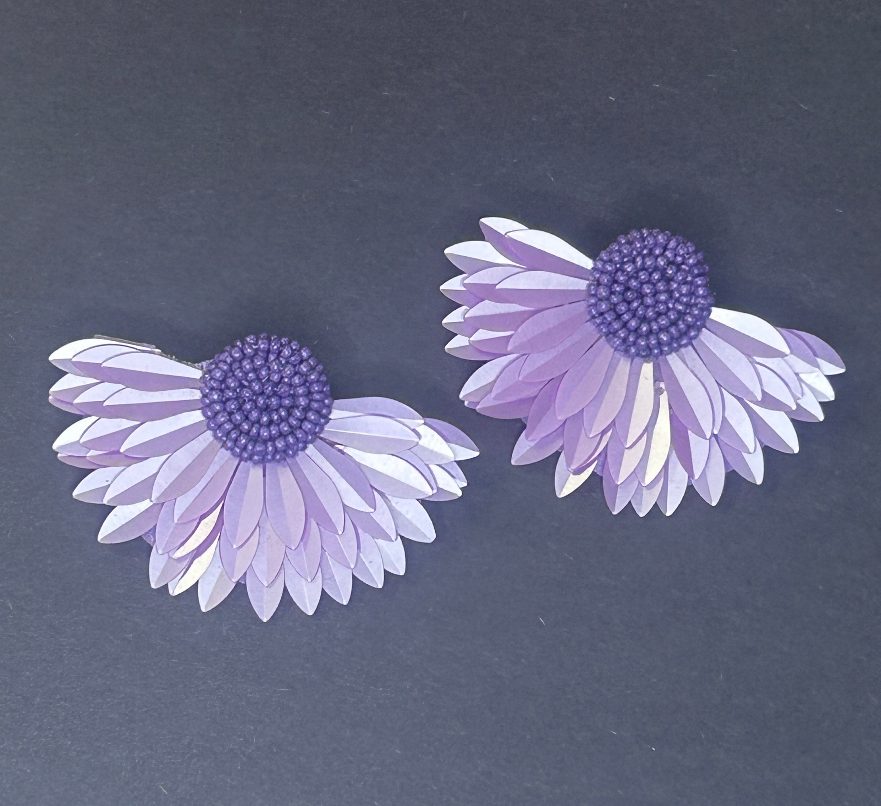 Lavender Daisy Statement Earrings