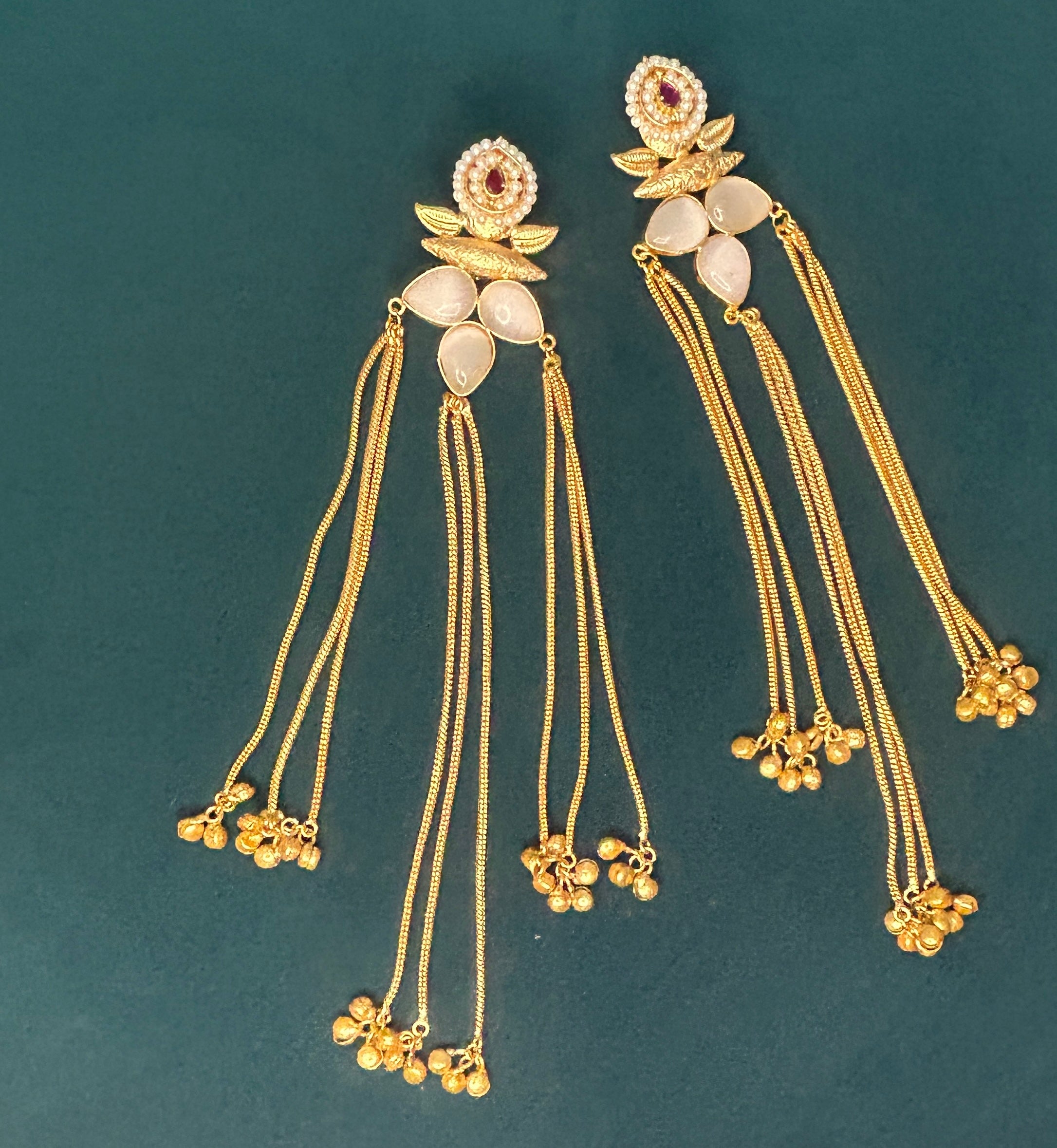 Royal Pearl Drop Shoulder Duster Earrings