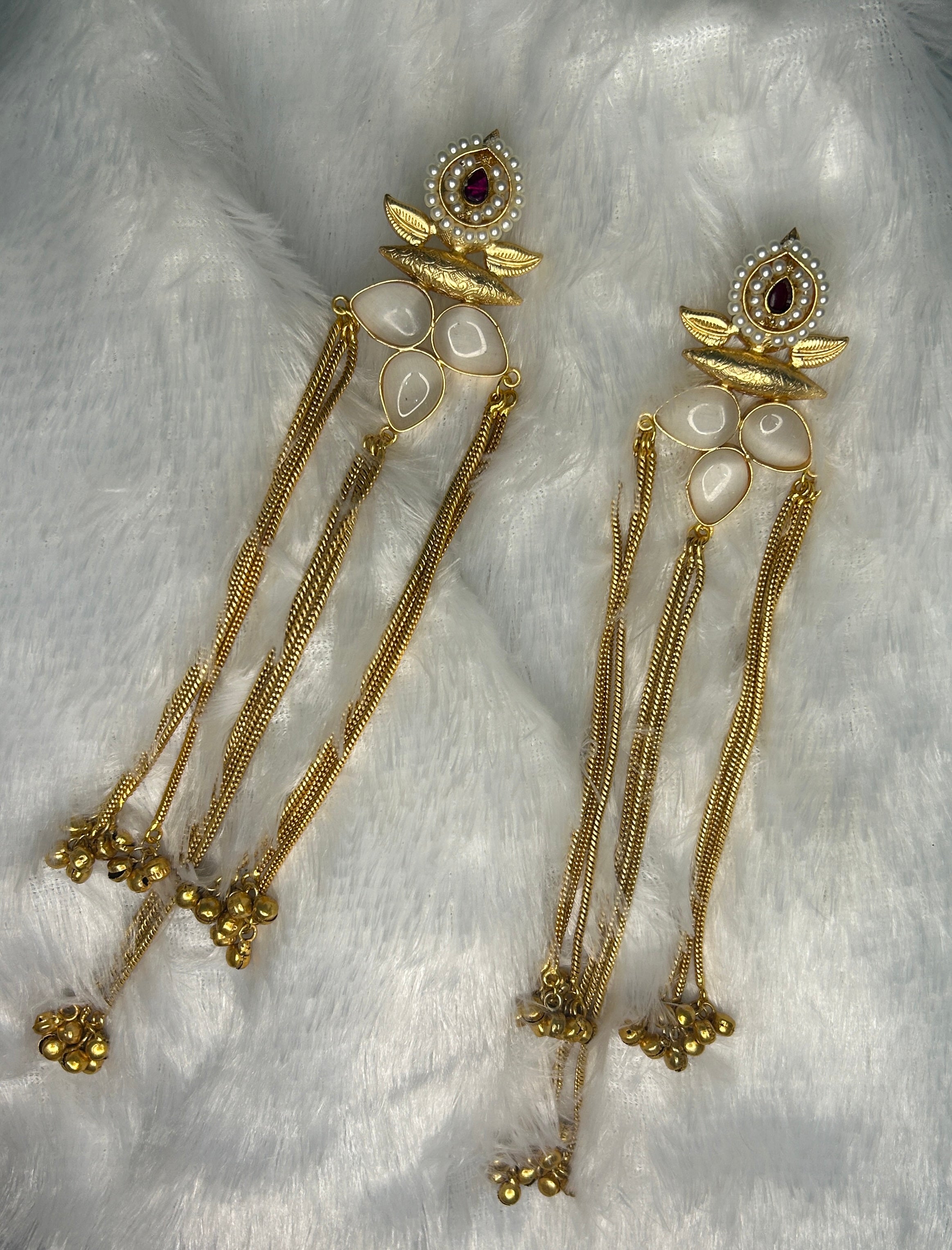 Royal Pearl Drop Shoulder Duster Earrings
