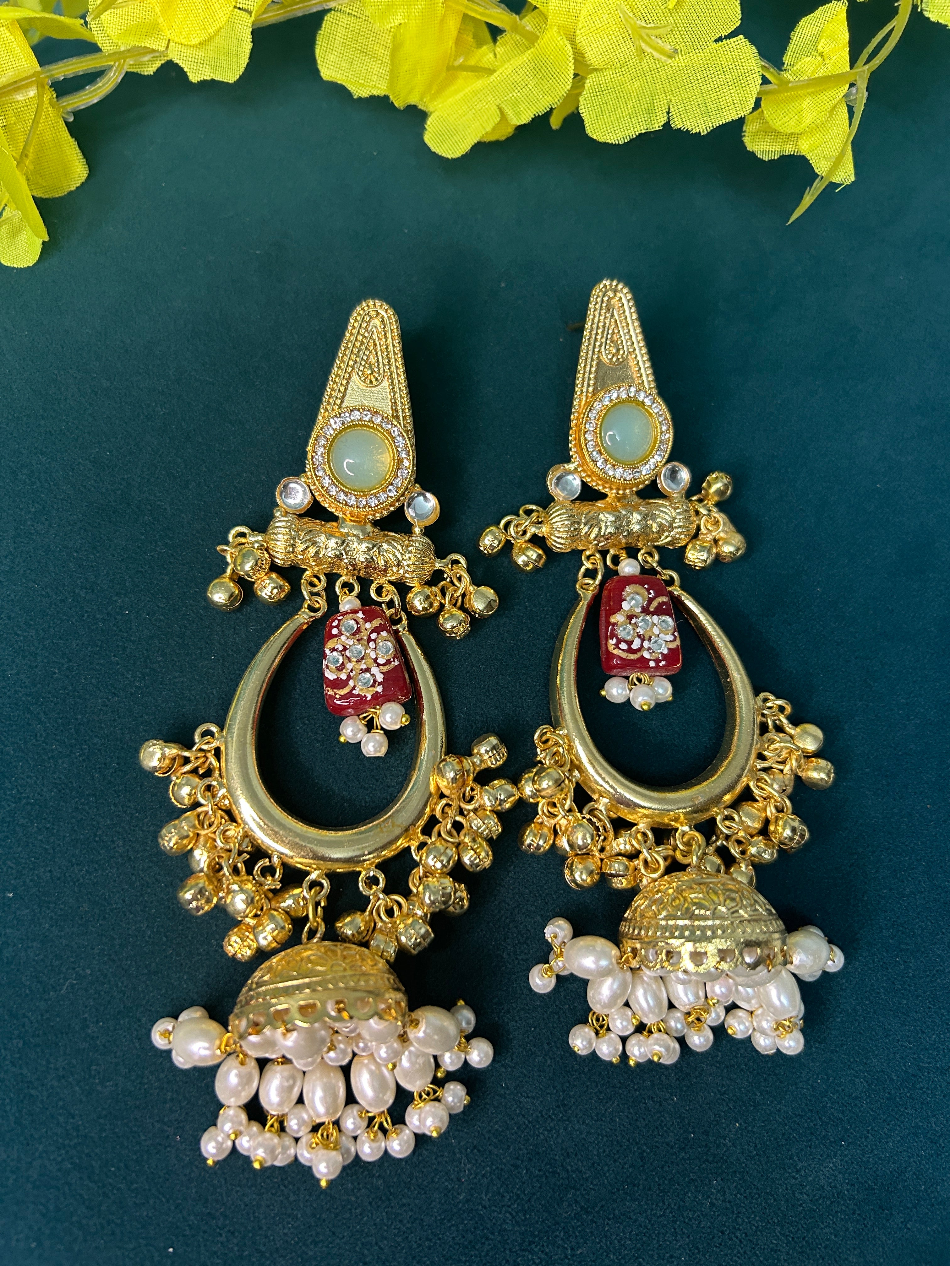 Mughal Regal Jhumka Dangler Earrings