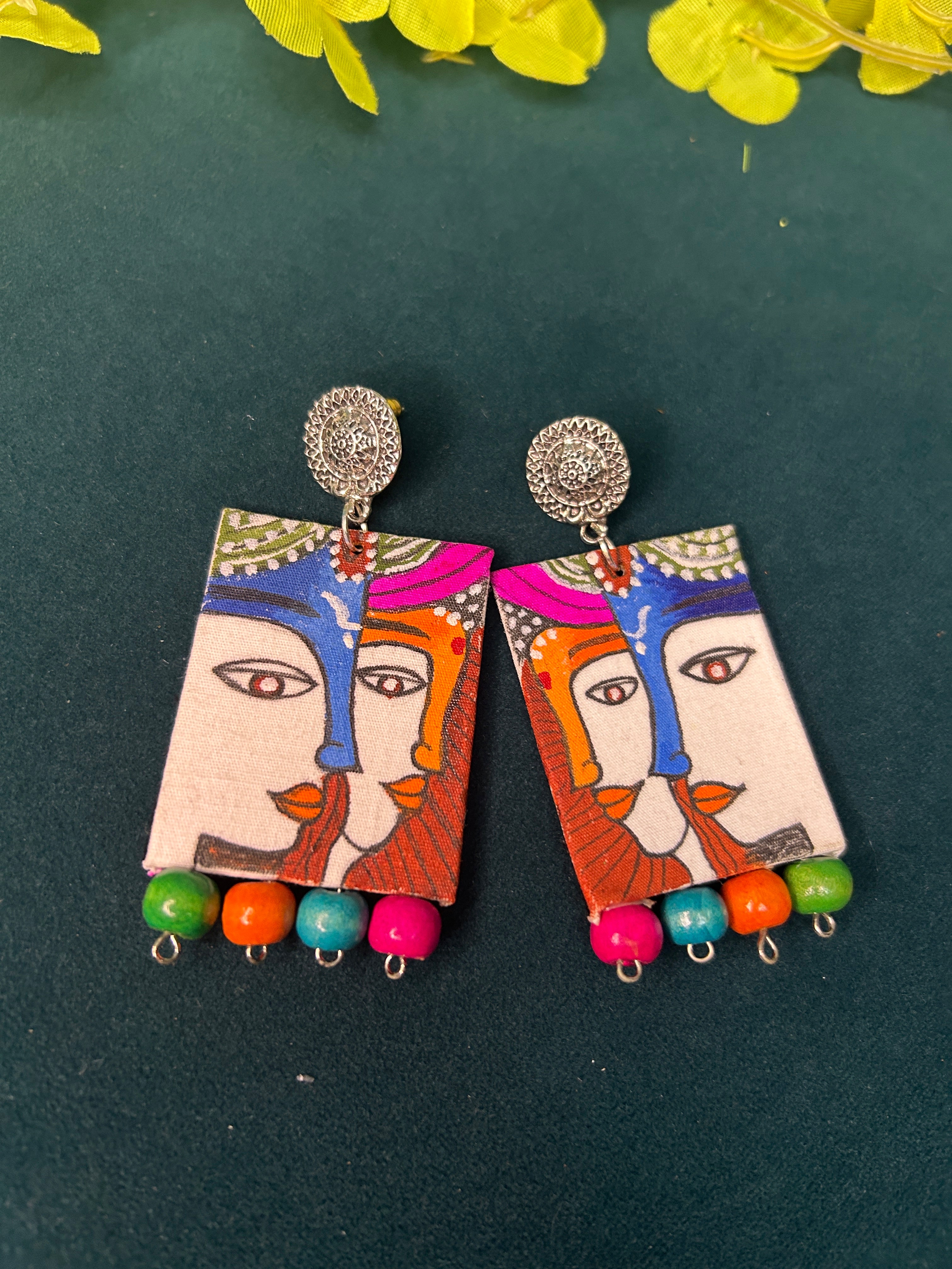 Artisan Tribal Muse Earrings (Radha-Krishna)
