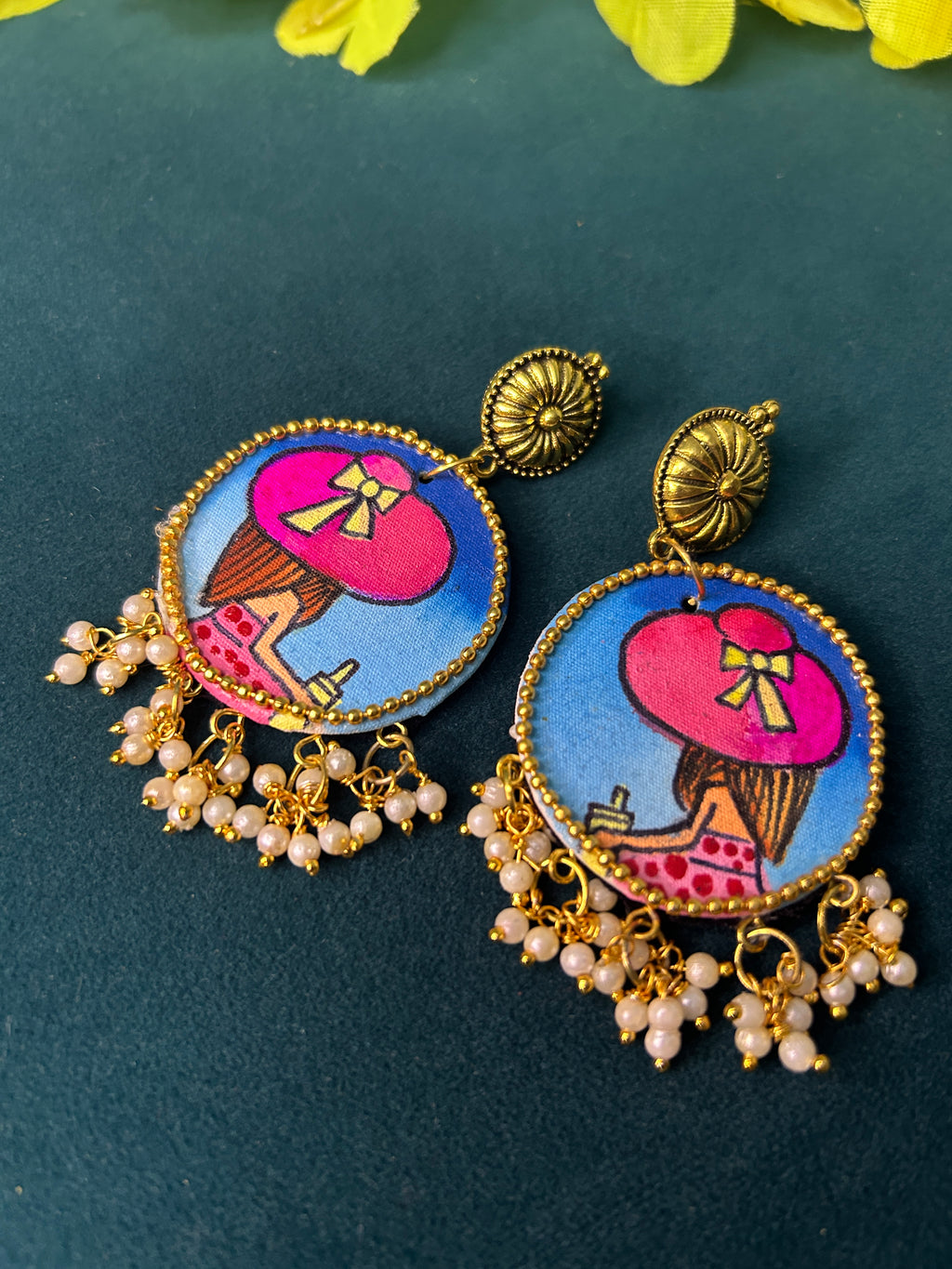 Elegant Artistic Hand-Painted Statement Earrings