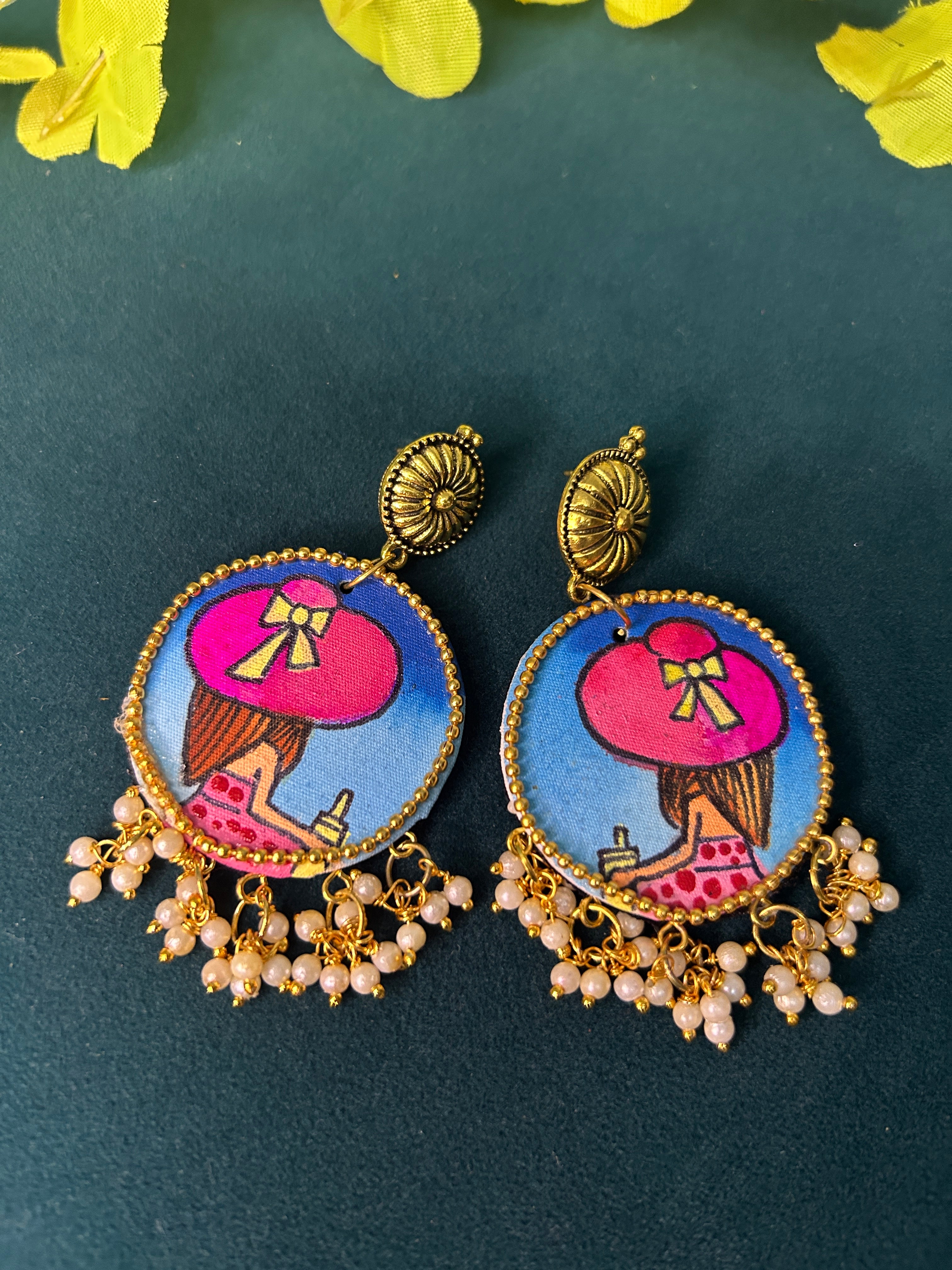 Elegant Artistic Hand-Painted Statement Earrings