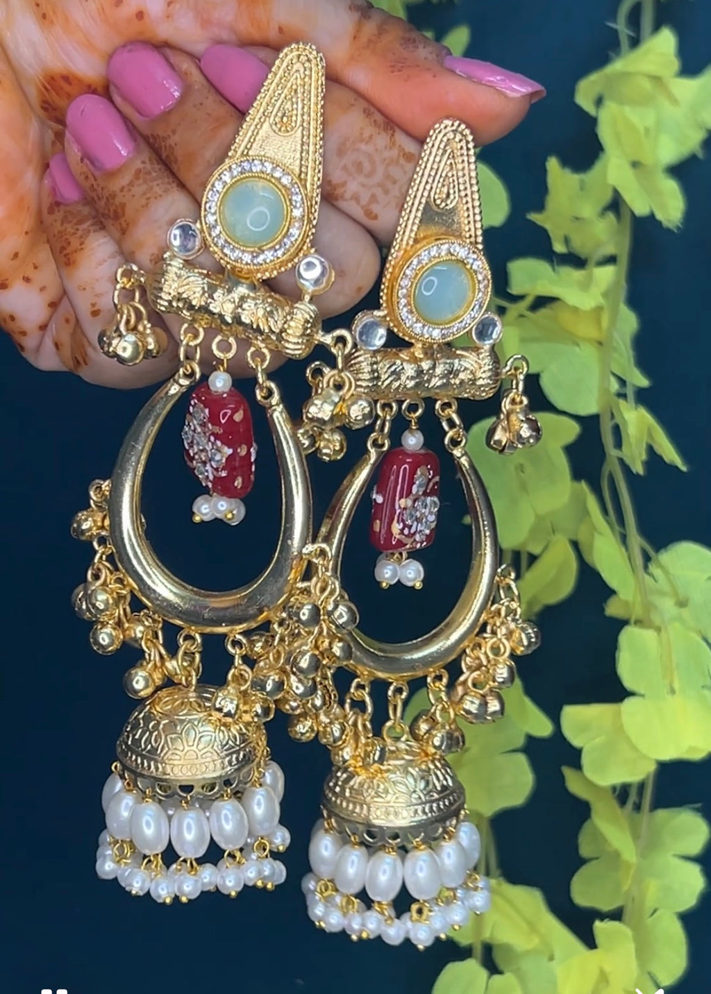 Mughal Regal Jhumka Dangler Earrings