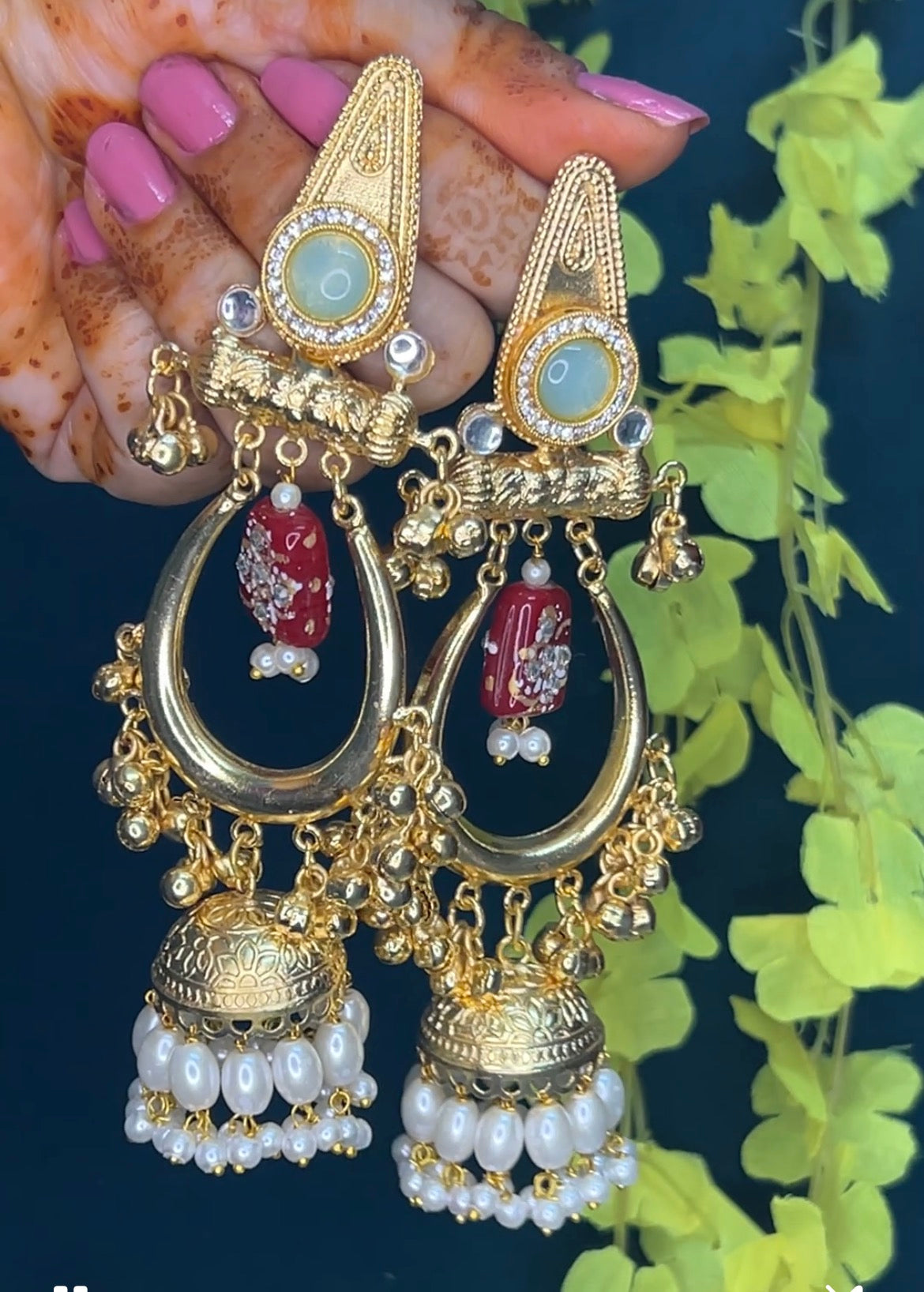 Mughal Regal Jhumka Dangler Earrings