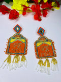 Hand-embroidered "Dulhan Ki Maa" Statement Earrings