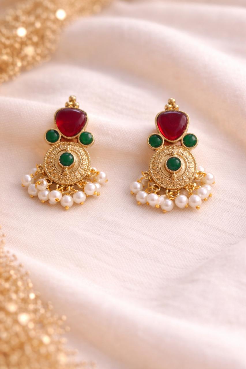 Pearl Chandbali Earrings