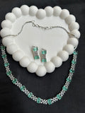 Elegant Emerald Green Chain Necklace Set
