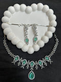 Emerald Blossom Statement Necklace Set