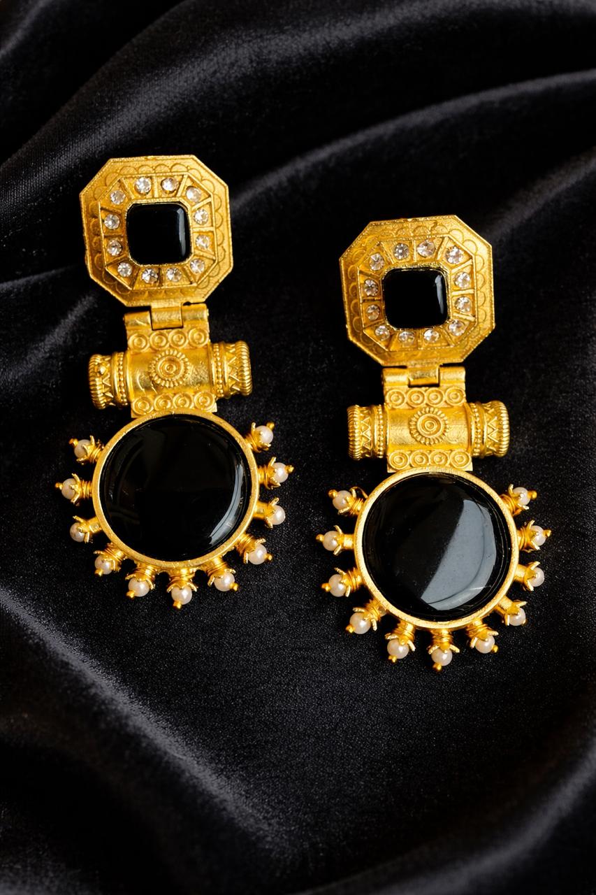 Black Heritage Gold Statement Earrings