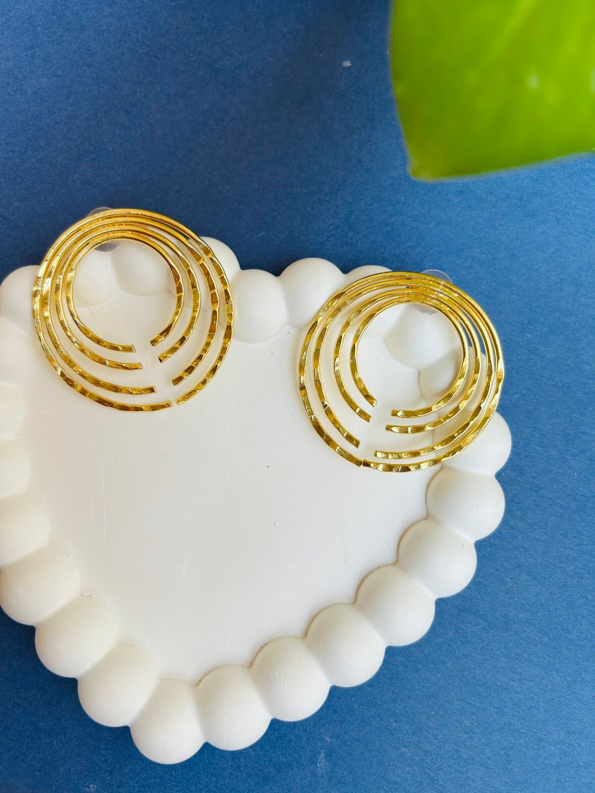 Golden Orbit Spiral Stud Earrings