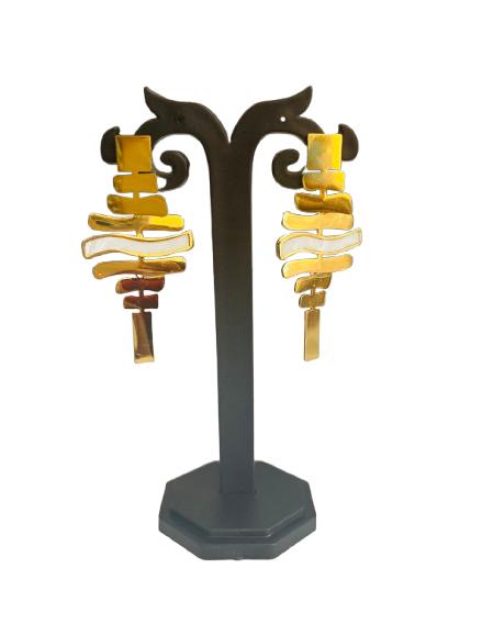 Aurra Sculpted Gold Statement Earrings