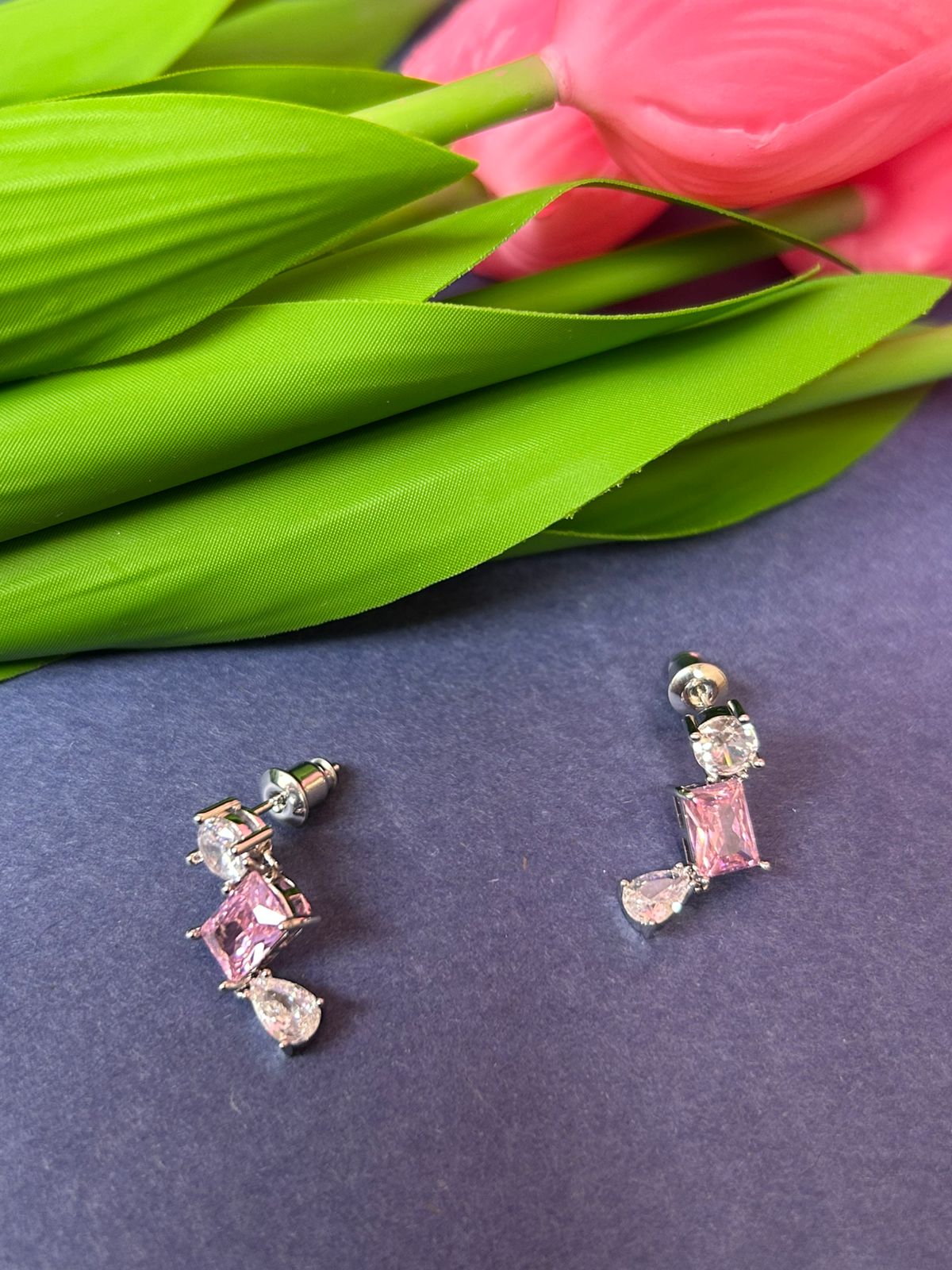Blush Crystal Drop Earrings – Anti-Tarnish Statement Earrings