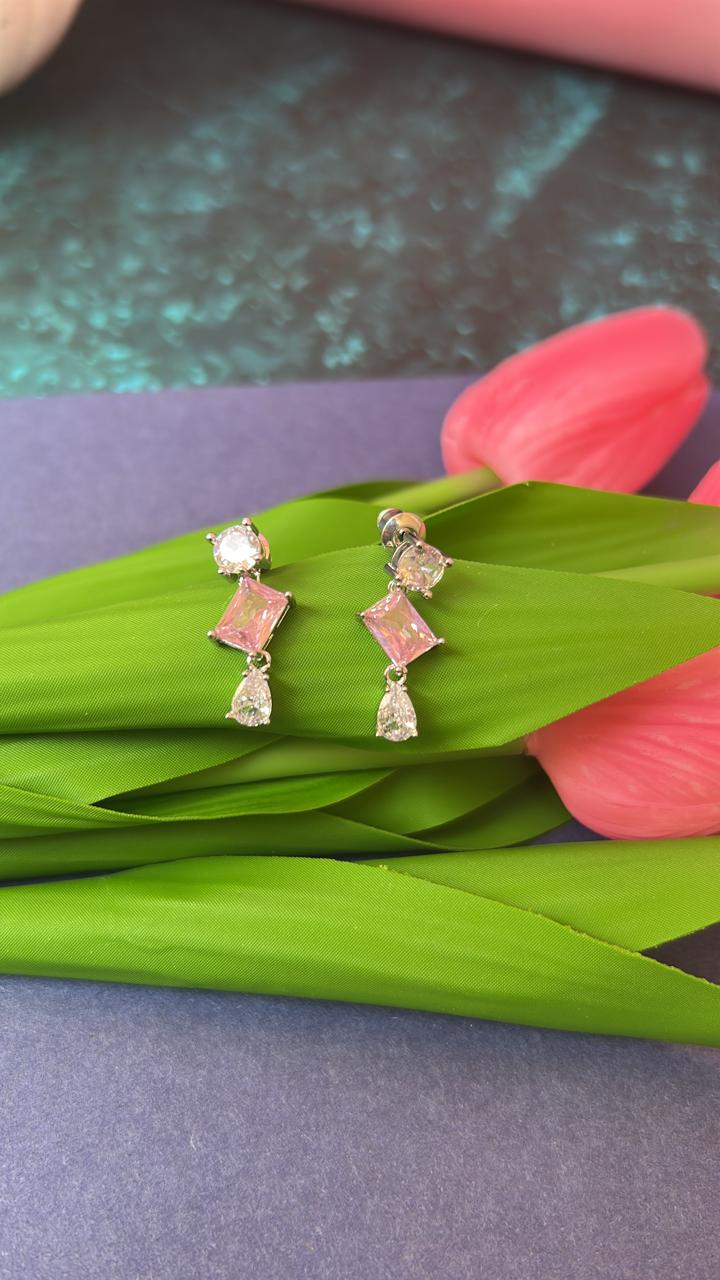 Blush Crystal Drop Earrings – Anti-Tarnish Statement Earrings