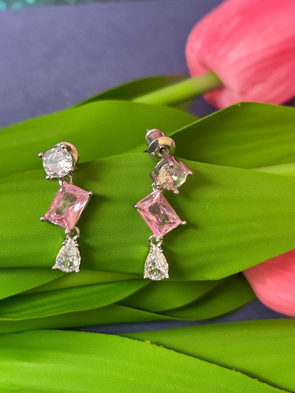 Blush Crystal Drop Earrings – Anti-Tarnish Statement Earrings