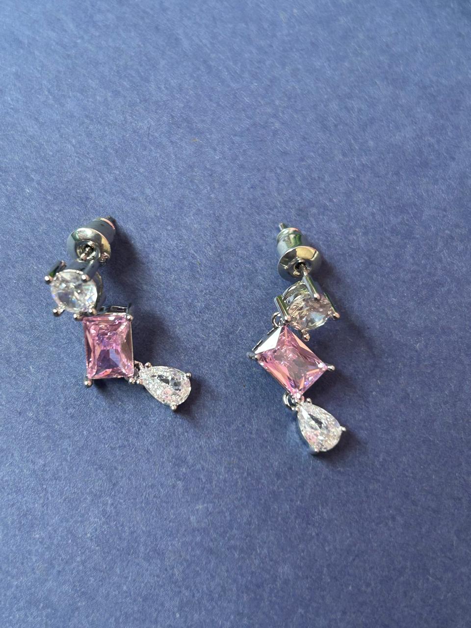Blush Crystal Drop Earrings – Anti-Tarnish Statement Earrings