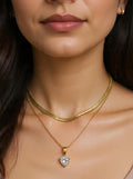 House of Meira Gold Layered Heart Pendant Necklace for Women