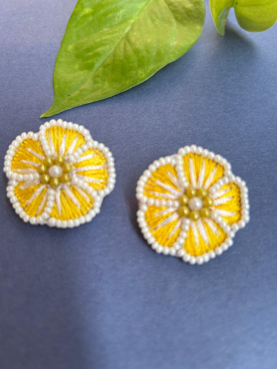 Blossom Embroidered Stud Earrings