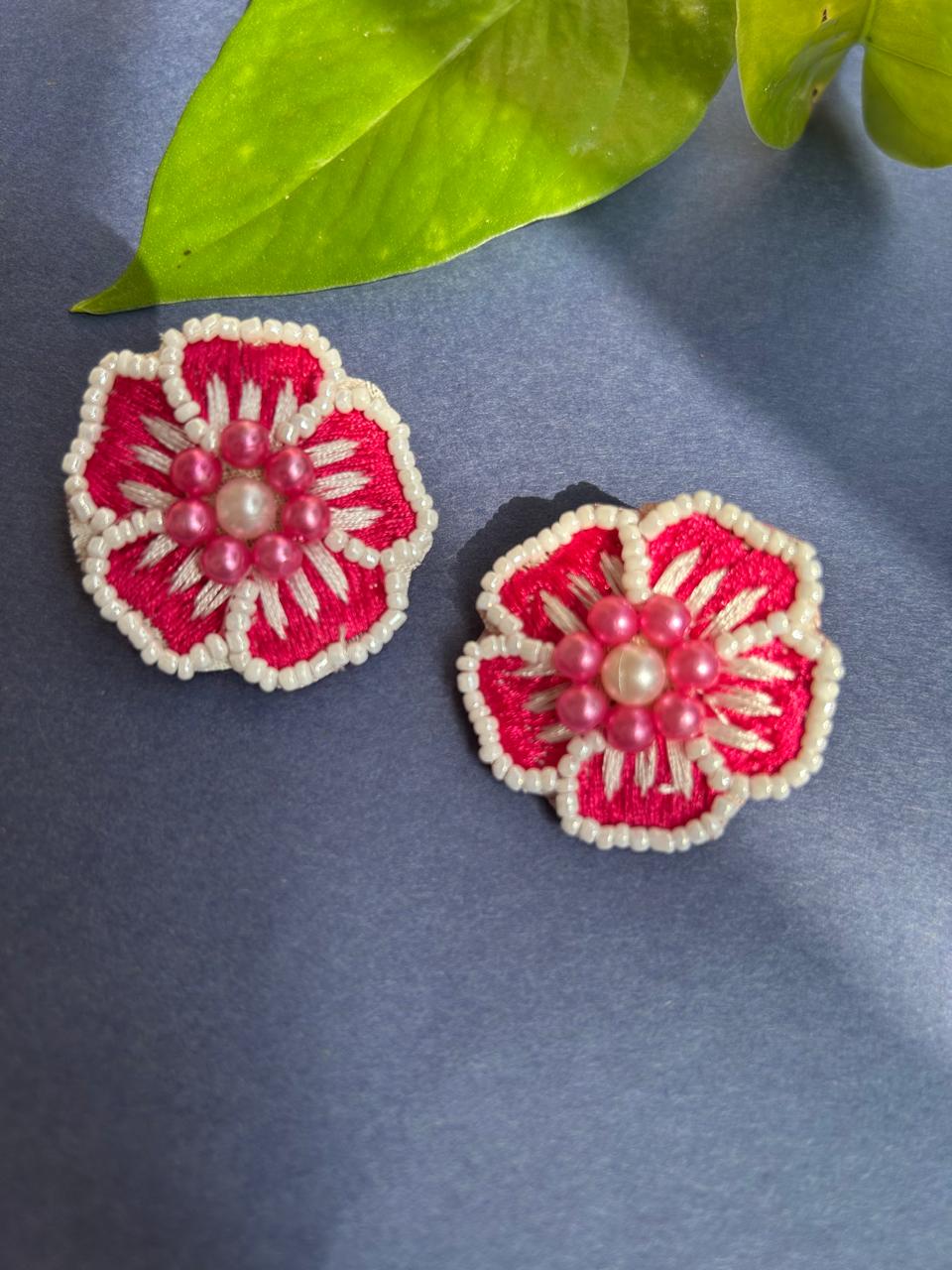 Blossom Embroidered Stud Earrings