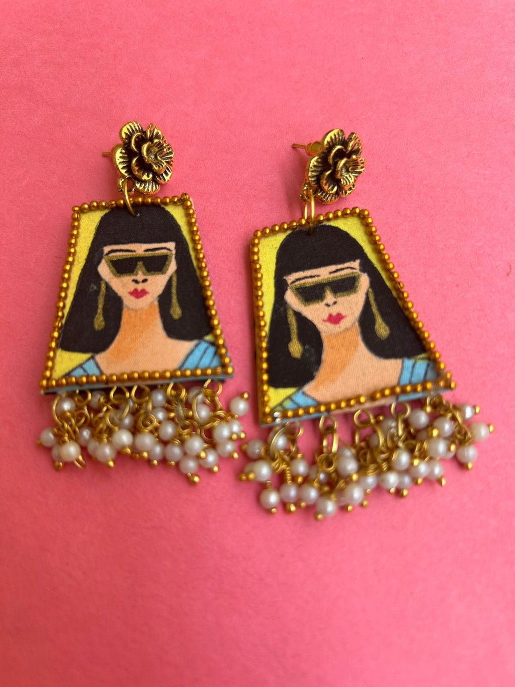 Artisan Portrait Drop Earrings