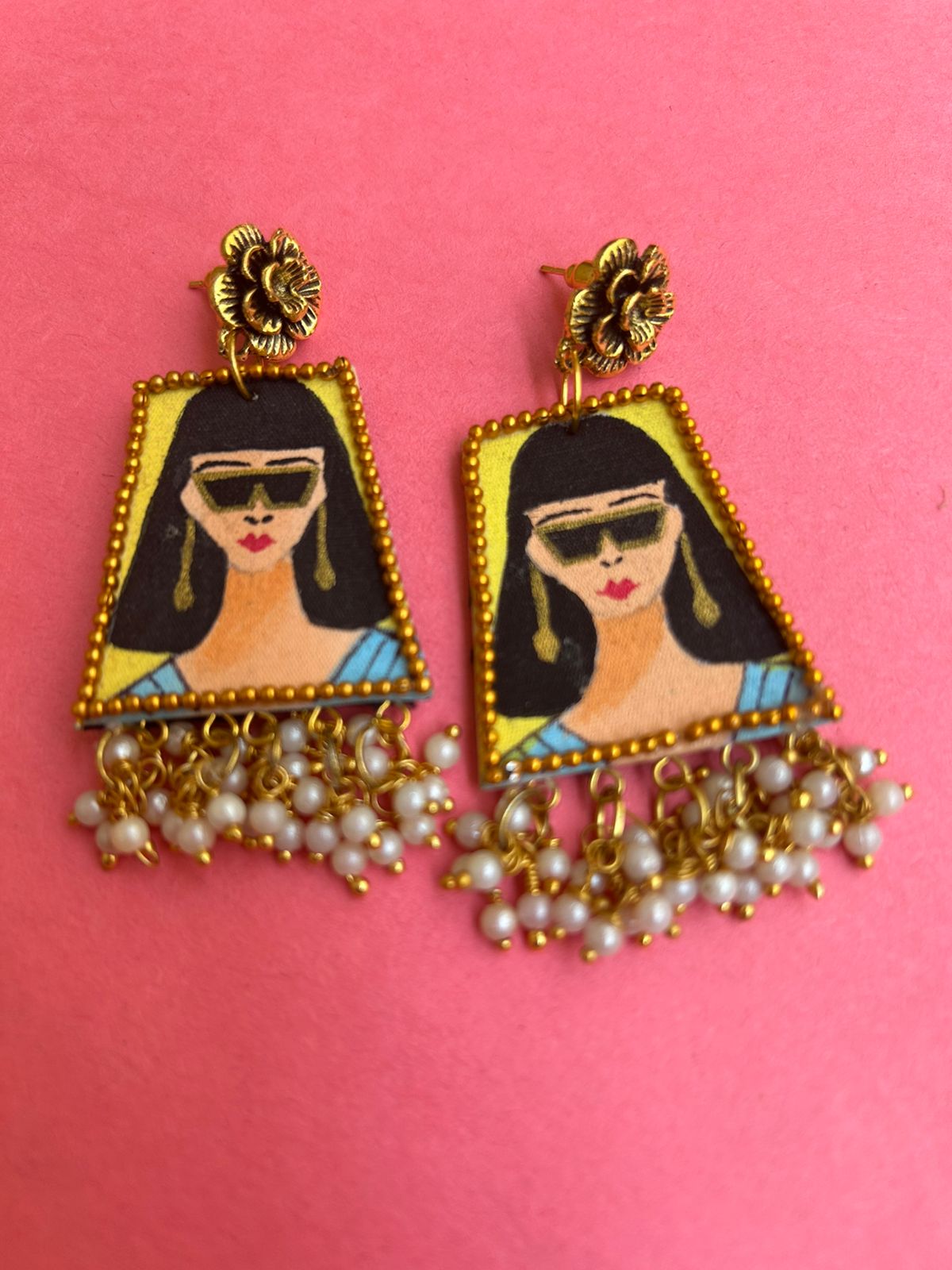 Artisan Portrait Drop Earrings