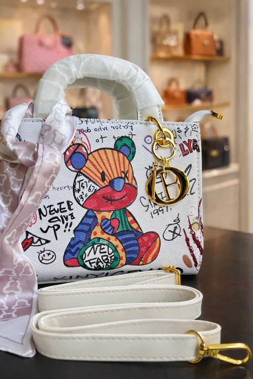 Chic Doodle Box Sling Handbag