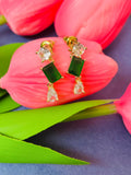 Emerald Grace Drop Earrings – 18K Gold Plated Anti-Tarnish Statement Earrings
