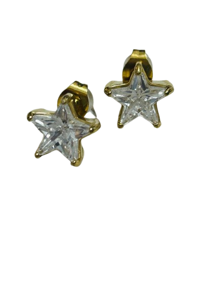 Star Crystal Stud Earrings for Women | 18K Gold Plated Stainless Steel Earrings | Anti-Tarnish Minimalist Jewelry