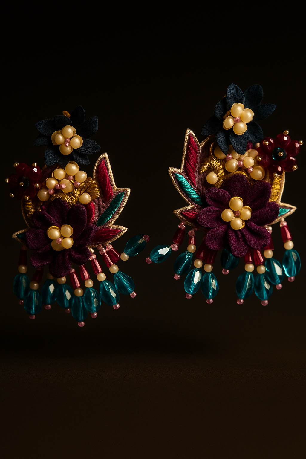 Designer handcrafted festive statement earrings