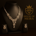 Regal Silver Square-Cut Necklace Set