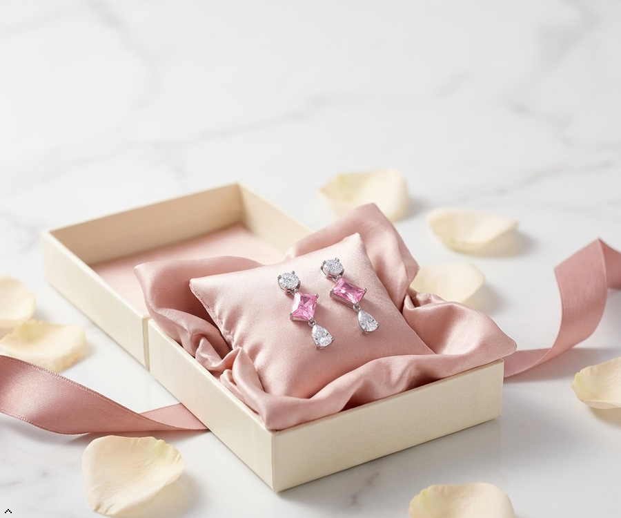 Blush Crystal Drop Earrings – Anti-Tarnish Statement Earrings
