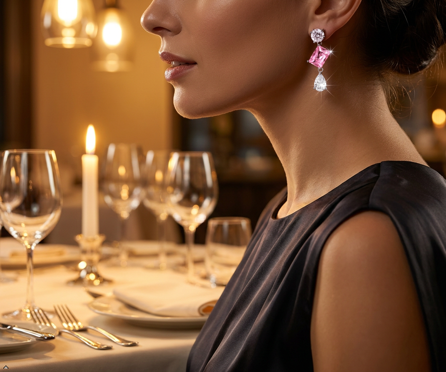 Blush Crystal Drop Earrings – Anti-Tarnish Statement Earrings