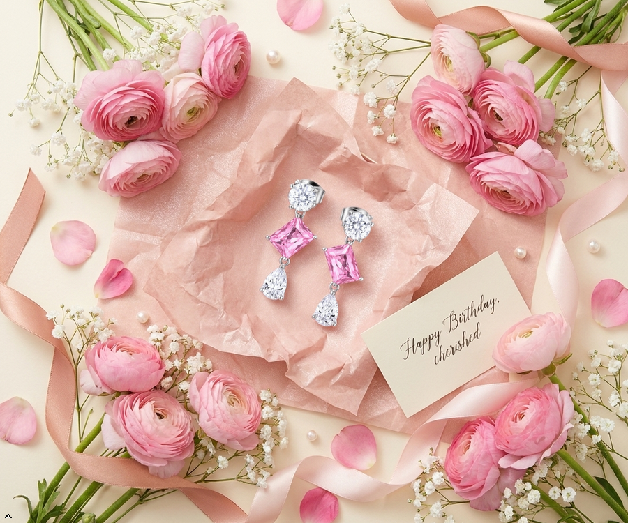 Blush Crystal Drop Earrings – Anti-Tarnish Statement Earrings