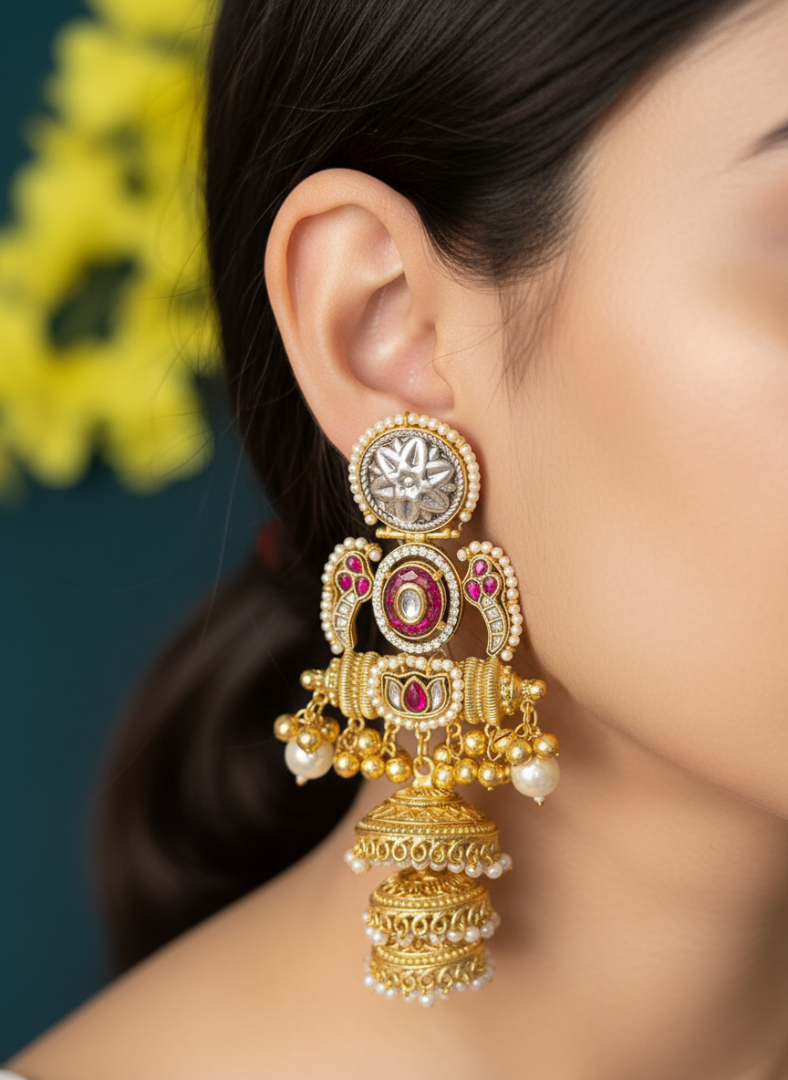 Traditional Jhumka Chandbali Earrings