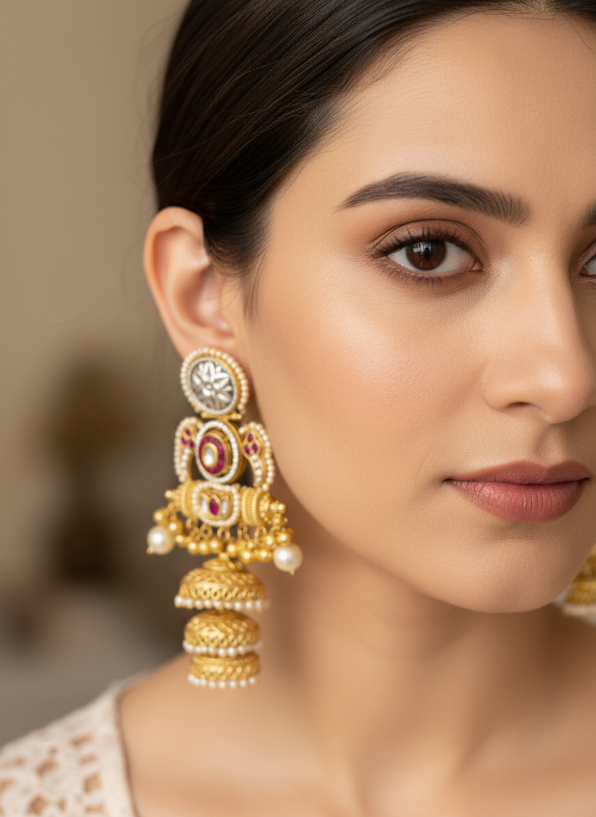Traditional Jhumka Chandbali Earrings