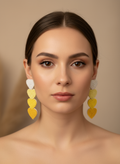 Lemon Ombre Heart Beaded Earrings