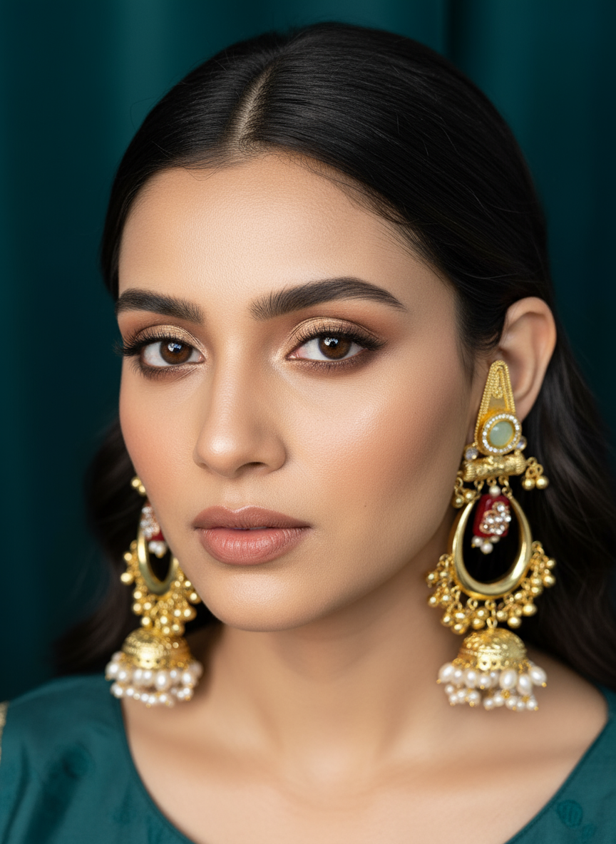Mughal Regal Jhumka Dangler Earrings