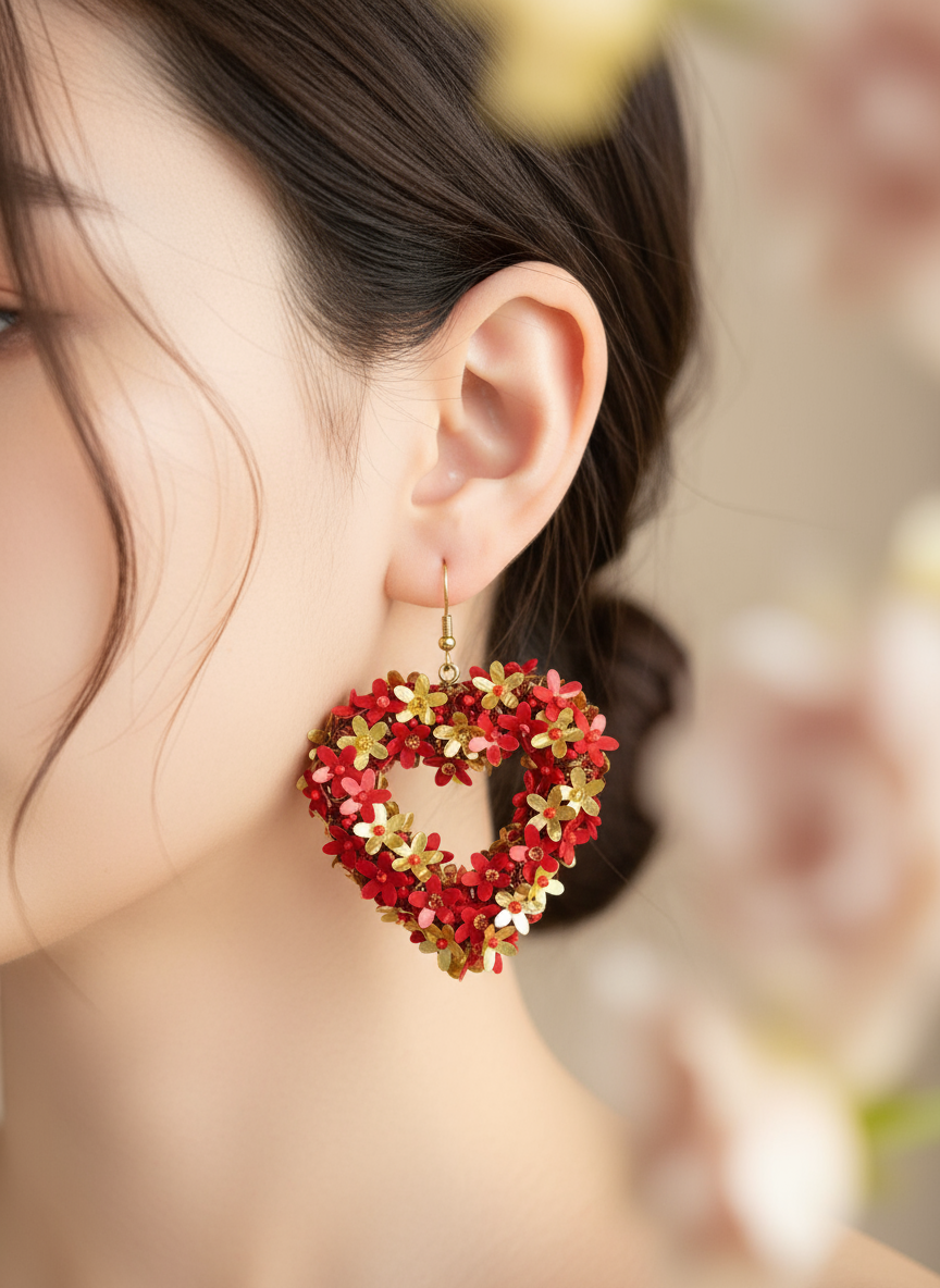 Blossom Heart Statement Earrings