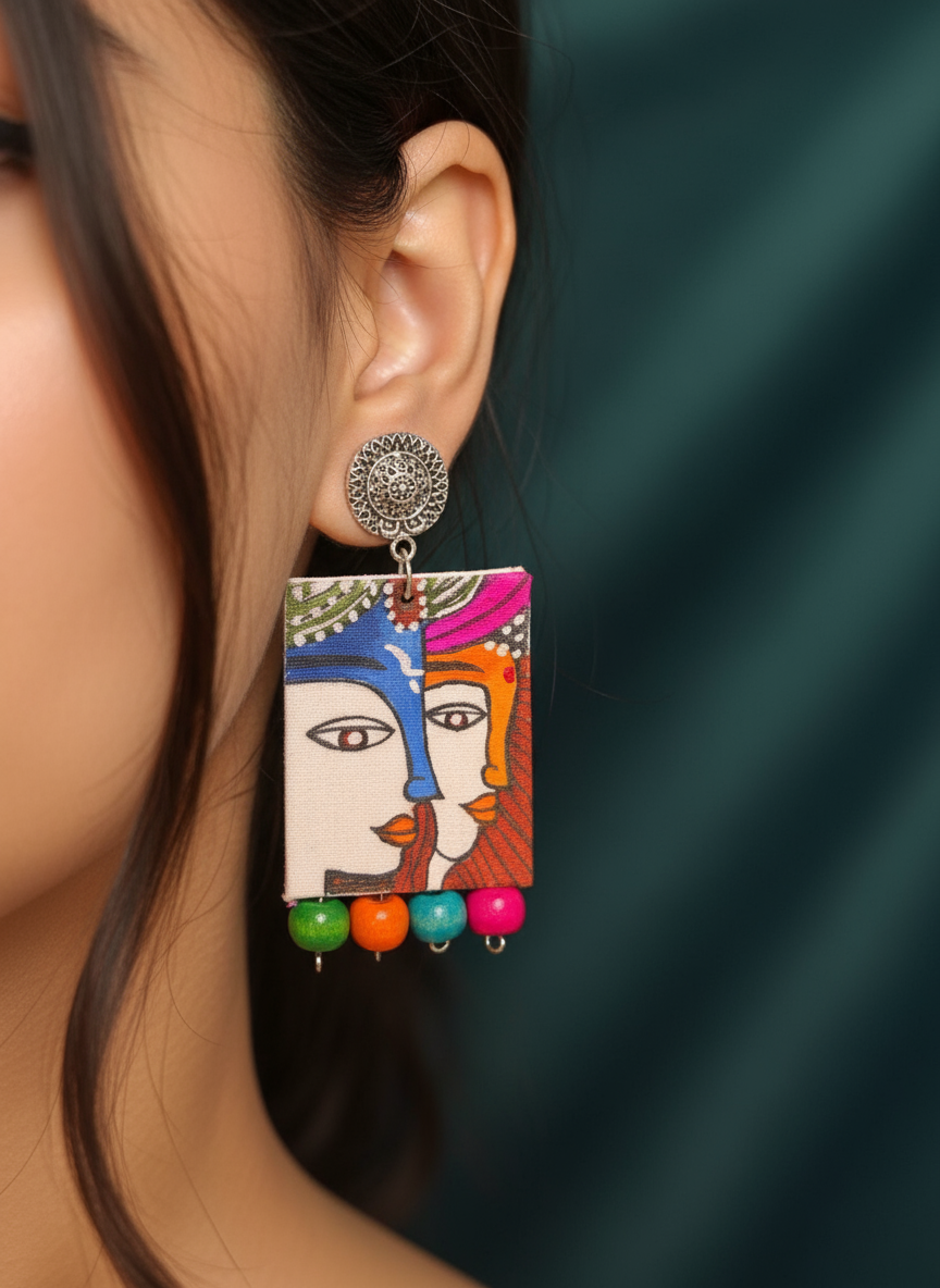 Artisan Tribal Muse Earrings (Radha-Krishna)